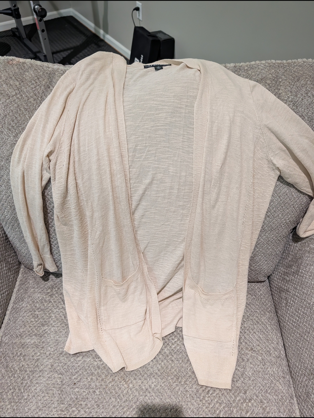united states sweaters Light Cream Open-Front Cardigan